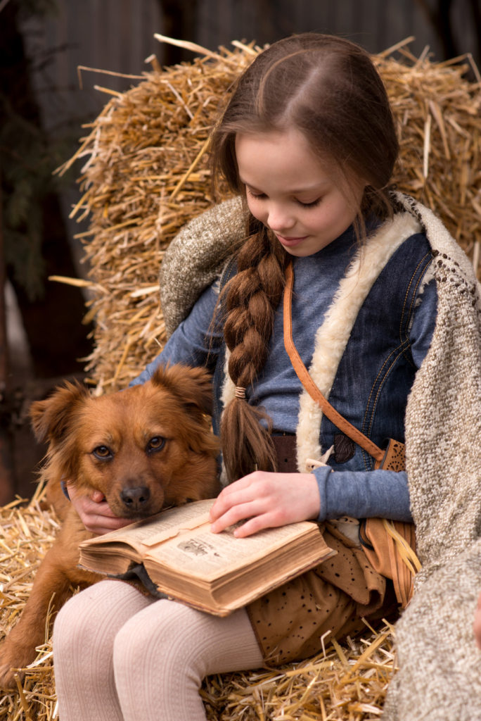 girl with dog