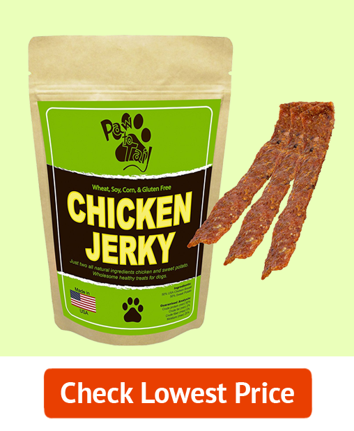 Paw to Tail Dog Jerky Treats, Made USA, All Natural, Low Fat, Grain Free, 8oz