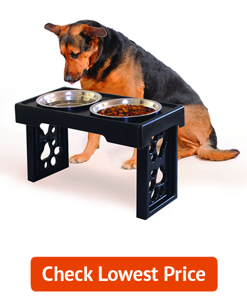 3 Stage Adjustable Pet Feeder Set With 2 Stainless Steel Bowls